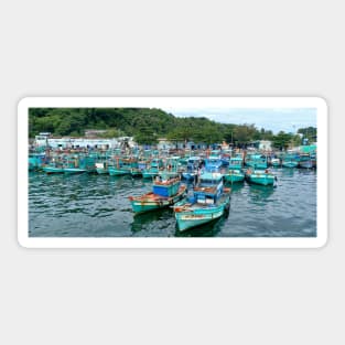 Fishing boats, Cảng An Thới marina, Phu Quoc, Vietnam Sticker